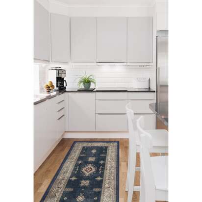 Verena Sapphire Flatwoven Rug - 200 x 290 cm - Rug + Cushioned Pad System
