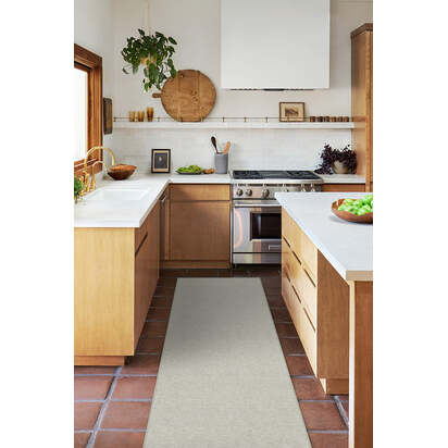 Heathered Solid Dove Grey Flatwoven Rug - 200 x 290 cm - Rug + Cushioned Pad System