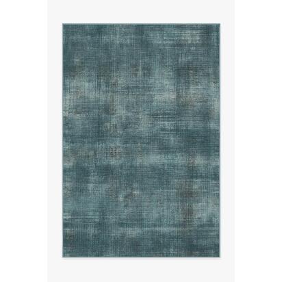 Sudaria Solid Teal Blue Flatwoven Rug - 200 x 290 cm - Rug + Cushioned Pad System