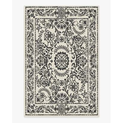 Delphina Black & White Flatwoven Rug - 200 x 290 cm - Rug + Cushioned Pad System