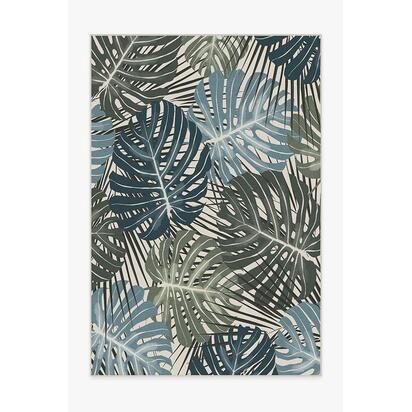 Monstera Jade Flatwoven Rug - 200 x 290 cm - Rug + Cushioned Pad System