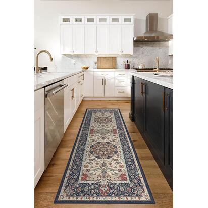 Sima Royal Blue Flatwoven Rug - 200 x 290 cm - Rug + Cushioned Pad System