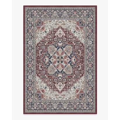 Hendesi Heriz Bordeaux Flatwoven Rug - 200 x 290 cm - Rug + Cushioned Pad System