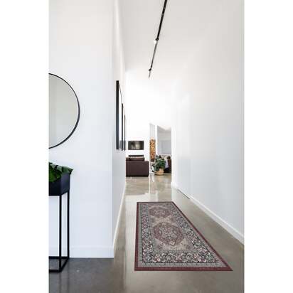Hendesi Heriz Bordeaux Flatwoven Rug - 200 x 290 cm - Rug + Cushioned Pad System