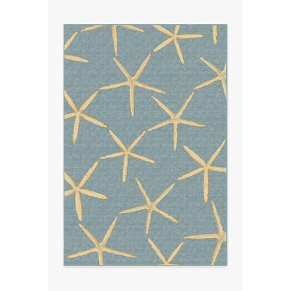 Starfish Pale Blue Flatwoven Rug - 200 x 290 cm - Rug + Cushioned Pad System