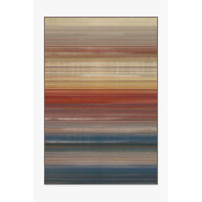 Linear Striped Multicolour Flatwoven Rug - 200 x 290 cm - Rug + Cushioned Pad System