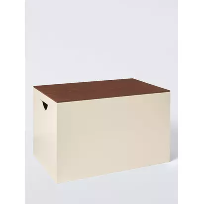 John Lewis Lacquered Storage Box, Extra Large Ecru | 30.00x32.00x50.00cm