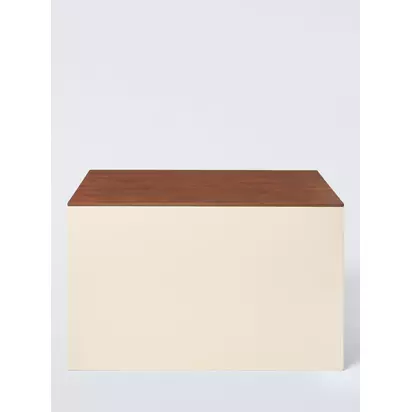 John Lewis Lacquered Storage Box, Extra Large Ecru | 30.00x32.00x50.00cm