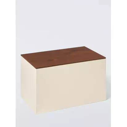 John Lewis Lacquered Storage Box, Medium Ecru | 18.00x20.00x32.00cm