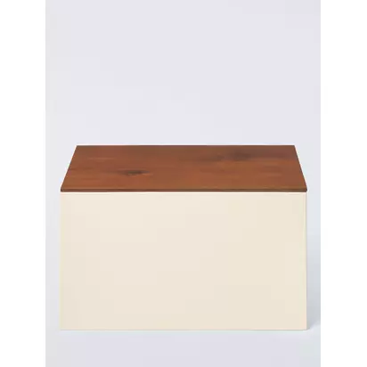 John Lewis Lacquered Storage Box, Medium Ecru | 18.00x20.00x32.00cm