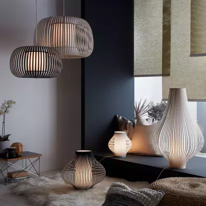 John Lewis Harmony Small Ribbon Ceiling Light Grey | H27 x W45 x D45cm