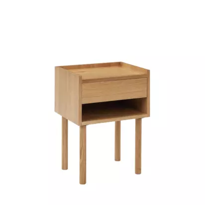 John Lewis Crosby Bedside Table, Natural Wood Natural Wood | H60 x W45 x D35cm