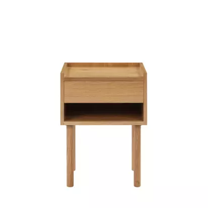 John Lewis Crosby Bedside Table, Natural Wood Natural Wood | H60 x W45 x D35cm