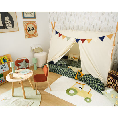Deia 100% cotton, multi-coloured garland with 11 bunting flags, 250 cm