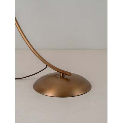 Circo - arc aged brass and natural linen floor lamp - Default Title