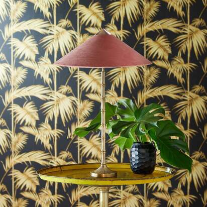 Larger Bamboozle table lamp in antique brass