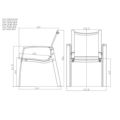 John Lewis Tampa Garden Dining Chair, Set of 2, Grey | H86 x W60.80 x D60cm