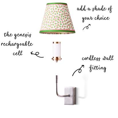 Matchbox rechargeable wall fitting in antique silver