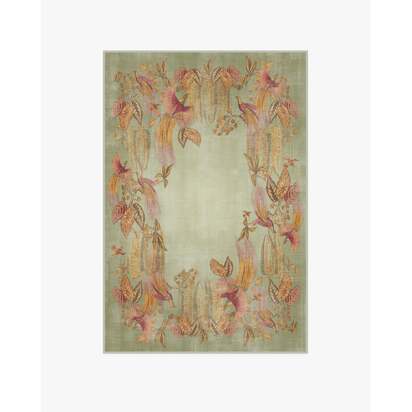 Bird of Paradise Silver Fern Flatwoven Rug by Sanderson - 120 x 185 cm - Rug + Cushioned Pad System