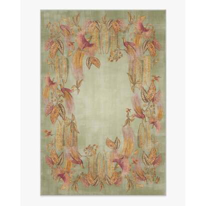 Bird of Paradise Silver Fern Flatwoven Rug by Sanderson - 200 x 290 cm - Rug + Cushioned Pad System