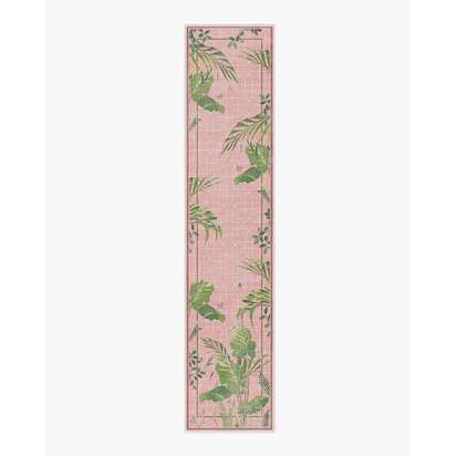 Palm House Rose Flatwoven Rug by Sanderson - 75 x 365 cm - Rug + Pad System