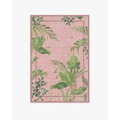 Palm House Rose Flatwoven Rug by Sanderson - 120 x 185 cm - Rug + Pad System