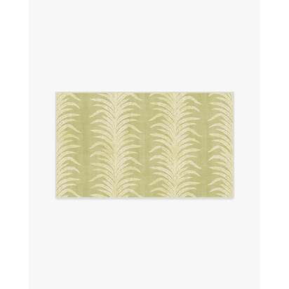 Tree Fern Matcha Green Flatwoven Rug by Sanderson - 90 x 150 cm - Rug + Cushioned Pad System
