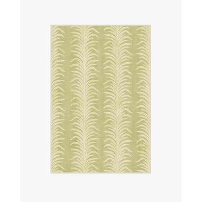 Tree Fern Matcha Green Flatwoven Rug by Sanderson - 120 x 185 cm - Rug + Cushioned Pad System