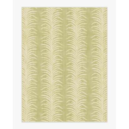 Tree Fern Matcha Green Flatwoven Rug by Sanderson - 275 x 365 cm - Rug + Cushioned Pad System