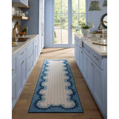 Oxbow Indigo Flatwoven Rug by Sanderson - 150 x 215 cm - Rug + Pad System