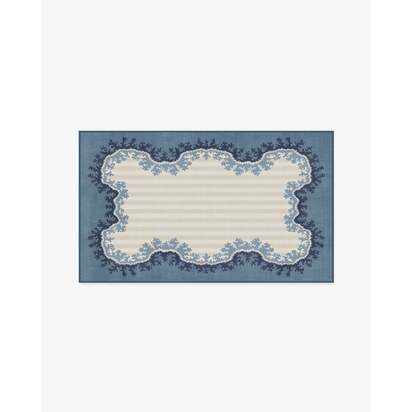 Oxbow Indigo Flatwoven Rug by Sanderson - 90 x 150 cm - Rug + Cushioned Pad System