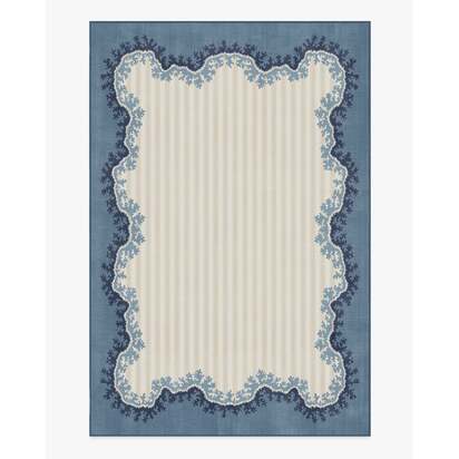 Oxbow Indigo Flatwoven Rug by Sanderson - 200 x 290 cm - Rug + Cushioned Pad System