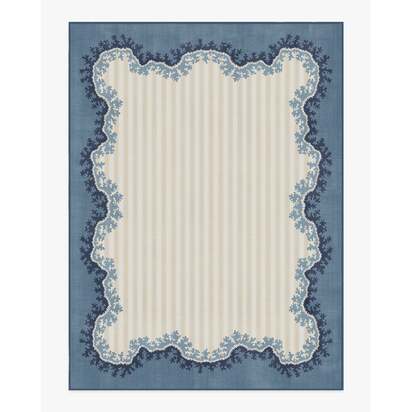 Oxbow Indigo Flatwoven Rug by Sanderson - 275 x 365 cm - Rug + Cushioned Pad System