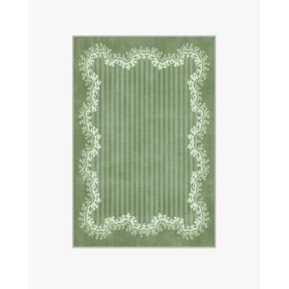 Oxbow Botanical Green Flatwoven Rug by Sanderson - 120 x 185 cm - Rug + Pad System