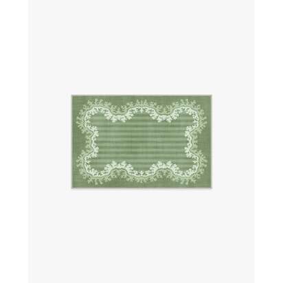 Oxbow Botanical Green Flatwoven Rug by Sanderson - 60 x 90 cm - Rug + Cushioned Pad System