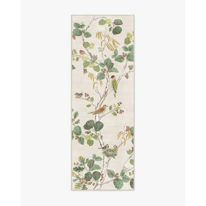 Woodland Chorus Fawn Flatwoven Rug by Sanderson - 75 x 215 cm - Rug + Cushioned Pad System
