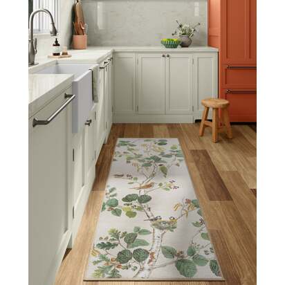 Woodland Chorus Fawn Flatwoven Rug by Sanderson - 150 x 215 cm - Rug + Cushioned Pad System