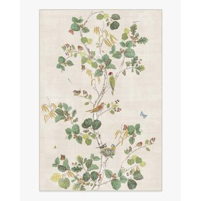 Woodland Chorus Fawn Flatwoven Rug by Sanderson - 185 x 275 cm - Rug + Cushioned Pad System