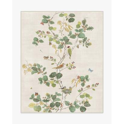 Woodland Chorus Fawn Flatwoven Rug by Sanderson - 245 x 305 cm - Rug + Cushioned Pad System