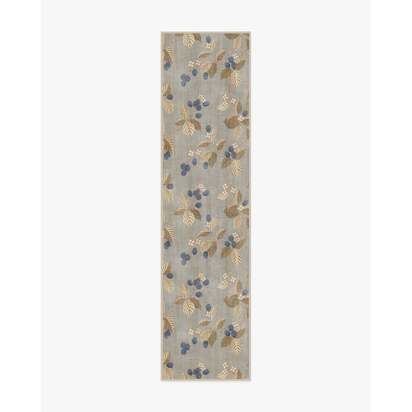 Rubus Azure & Fawn Flatwoven Rug by Sanderson - 75 x 305 cm - Rug + Pad System
