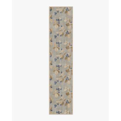 Rubus Azure & Fawn Flatwoven Rug by Sanderson - 75 x 365 cm - Rug + Pad System