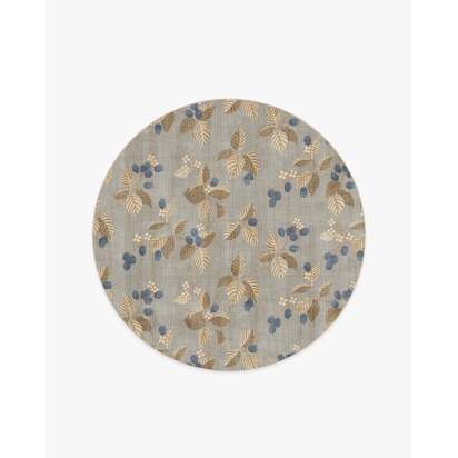 Rubus Azure & Fawn Flatwoven Rug by Sanderson - 185 Round cm - Rug + Pad System