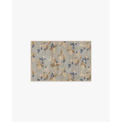 Rubus Azure & Fawn Flatwoven Rug by Sanderson - 60 x 90 cm - Rug + Cushioned Pad System