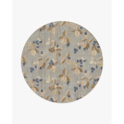 Rubus Azure & Fawn Flatwoven Rug by Sanderson - 245 Round cm - Rug + Cushioned Pad System
