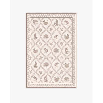 Squirrel & Hedgehog Fawn Flatwoven Rug by Sanderson - 120 x 185 cm - Rug + Pad System
