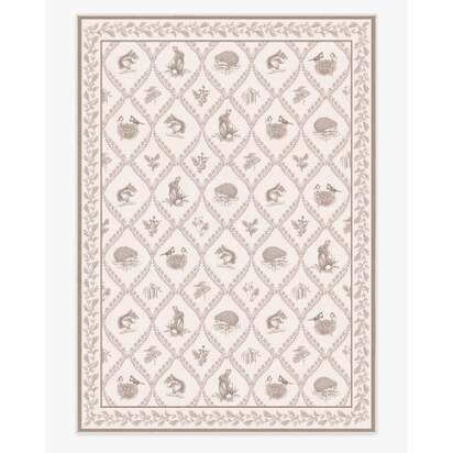 Squirrel & Hedgehog Fawn Flatwoven Rug by Sanderson - 305 x 425 cm - Rug + Pad System