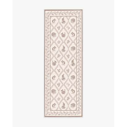 Squirrel & Hedgehog Fawn Flatwoven Rug by Sanderson - 75 x 215 cm - Rug + Cushioned Pad System