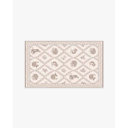 Squirrel & Hedgehog Fawn Flatwoven Rug by Sanderson - 90 x 150 cm - Rug + Cushioned Pad System