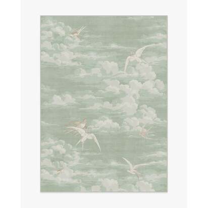 Silvi Clouds Seaspray Flatwoven Rug by Sanderson - 150 x 215 cm - Rug + Pad System