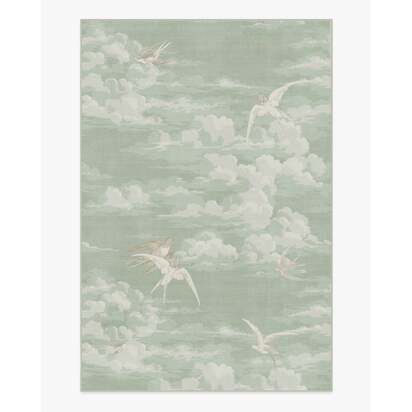 Silvi Clouds Seaspray Flatwoven Rug by Sanderson - 200 x 290 cm - Rug + Pad System